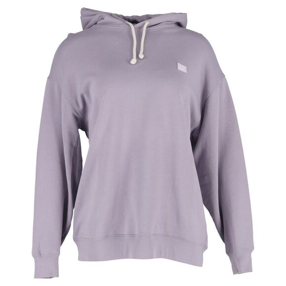 Acne Studios Fairah Face Patch Oversize Hoodie in Purple Cotton